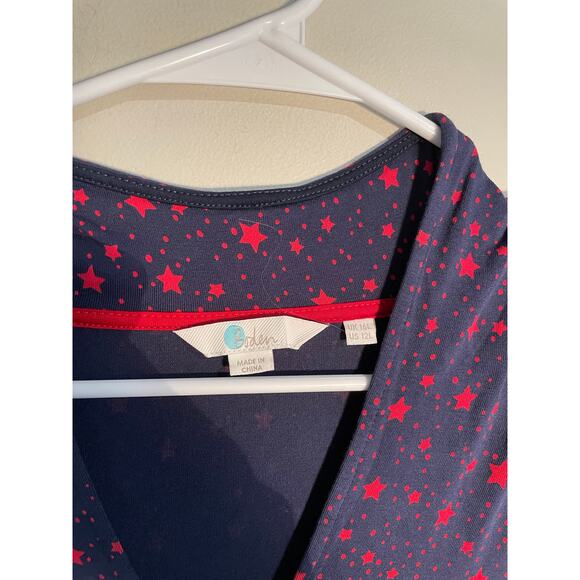 Boden Betty Blue and Red Star‎ Print Tunic Mini Dress Size 12 Long - Picture 9 of 10